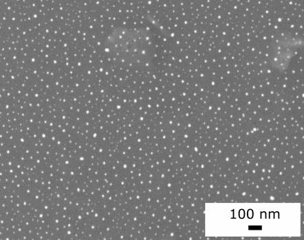 Embedded nanoparticles of Ag in glass.